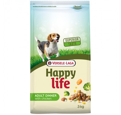 Happy Life Adult Dinner with Chicken сухий преміум корм для собак усіх порід 3 кг