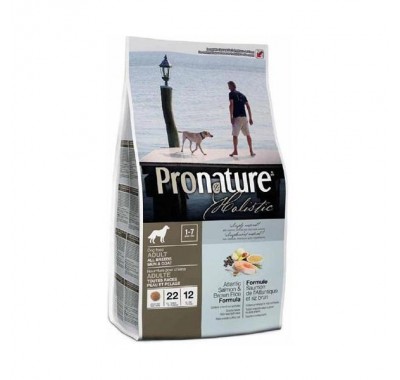 Pronature Holistic Dog Adult All Breeds Skin & Coat с атлантическим лососем и коричневым рисом