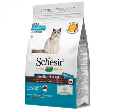 Schesir Cat Sterilized &amp; Light Fish сухий монопротеїновий корм для стерилізованих кішок 1,5 кг