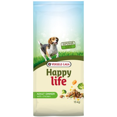 Happy Life Adult Dinner with Chicken сухий преміум корм для собак усіх порід 15 кг