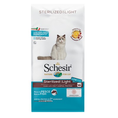 Schesir Cat Sterilized &amp; Light Fish сухий монопротеїновий корм для стерилізованих кішок 10 кг
