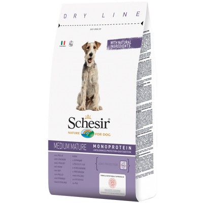 Schesir Dog Medium Mature сухий монопротеїновий корм для літніх чи малоактивних собак середніх порід 3 кг