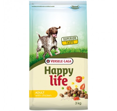 Happy Life Adult with Chicken сухий преміум корм для собак усіх порід 3 кг