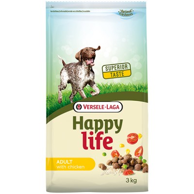 Happy Life Adult with Chicken сухий преміум корм для собак усіх порід 3 кг