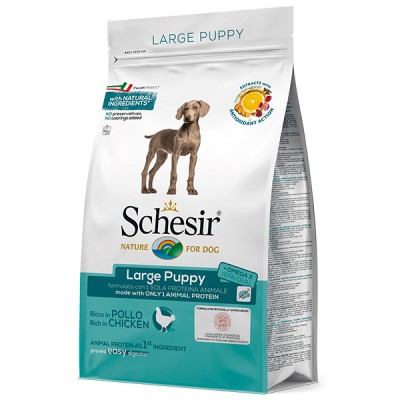 Schesir Dog Large Puppy сухий монопротеїновий корм для цуценят великих порід 12 кг