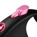 Рулетка для собак Flexi Black Design L 5м/50кг, рожева (Лента) 8034118