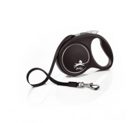 Рулетка для собак Flexi Black Design L 5м/50кг, сіра (Лента) 8034101