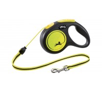 Рулетка для собак Flexi NEON XS 3м/8кг, жовта (Трос) 8025208