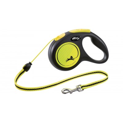 Рулетка для собак Flexi NEON XS 3м/8кг, жовта (Трос) 8025208
