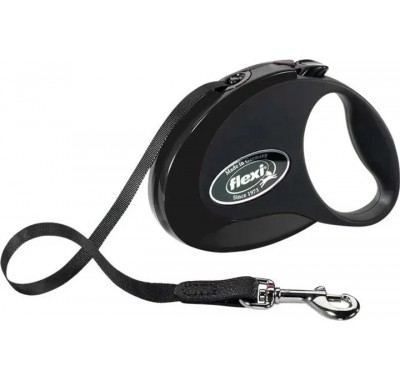 Рулетка для собак Flexi STYLE M 5м/25кг, чорна (Лента) 8032534