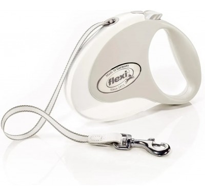 Рулетка для собак Flexi STYLE M 5м/25кг, біла (Лента) 8032503