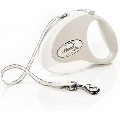 Рулетка для собак Flexi STYLE M 5м/25кг, біла (Лента) 8032503