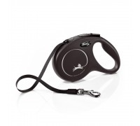 Рулетка для собак Flexi Classic L 5м/50кг, чорна (Лента) 8032329