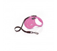 Рулетка для собак Flexi Classic XS 3м/12кг, рожева (Лента) 8023136