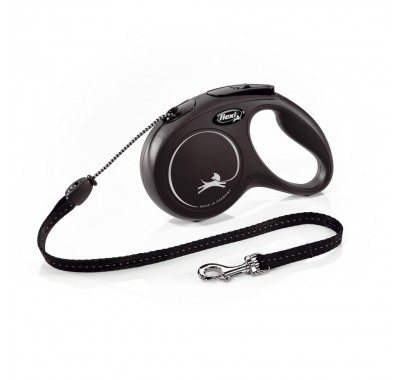 Рулетка для собак Flexi Classic М 5м/20кг, черная (Трос) 8022627