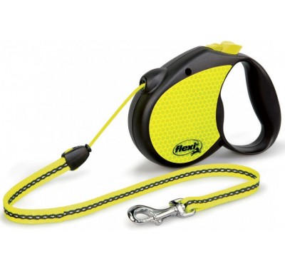 Рулетка для собак Flexi NEON Reflect М 5м/20кг (Трос) 8021712