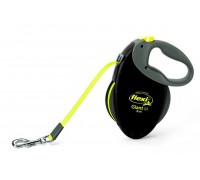 Рулетка для собак Flexi Giant Neon M 8м/25кг, чорна (Лента) 8023808
