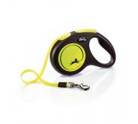 Рулетка для собак Flexi NEON М 5м/25кг, жовта (Лента) 8031704
