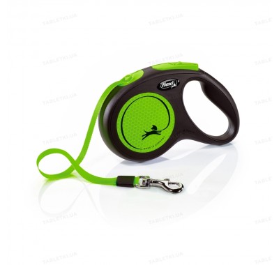 Рулетка для собак Flexi NEON М 5м/25кг, зелена (Лента) 8031902