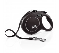 Рулетка для собак Flexi Classic Long L 8м/50кг, чорна (Лента) 8023020