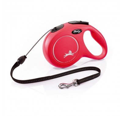 Рулетка для собак Flexi Classic Long M 8м/20кг, червона (Трос) 8022801