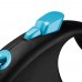 Рулетка для собак Flexi Black Design М 5м/20кг, блакитна (Трос) 8033432