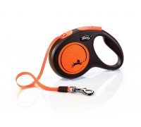Рулетка для собак Flexi NEON М 5м/25кг, помаранчева (Лента) 8031803