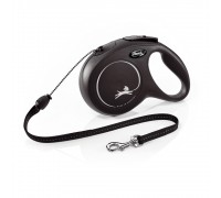 Рулетка для собак Flexi Classic Long M 8м/20кг, чорна (Трос) 8022825
