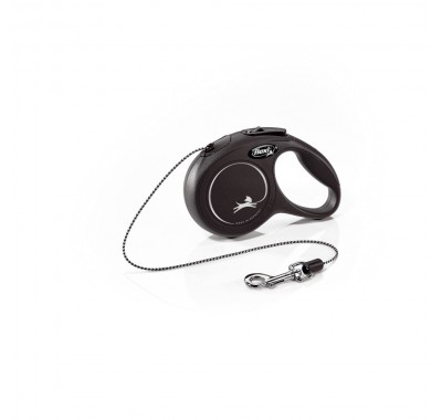 Рулетка для собак Flexi Classic XS 3м/8кг, черная (Трос) 8022429