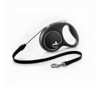 Рулетка для собак Flexi Black Design S 5м/12кг, сіра (Трос) 8033302