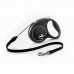 Рулетка для собак Flexi Black Design М 5м/20кг, сіра (Трос) 8033401