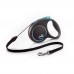 Рулетка для собак Flexi Black Design S 5м/12кг, блакитна (Трос) 8033333
