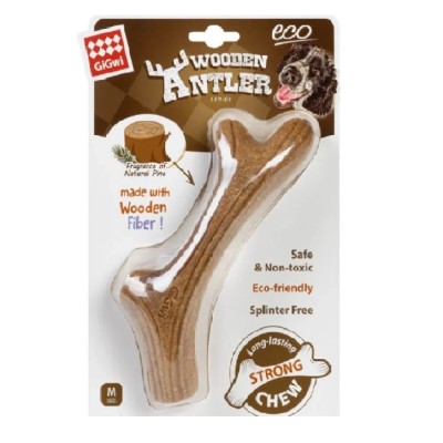 Игрушка для собак GiGwi Wooden Antler д/собак Рог жевательный, дерево, полимер, M 2342