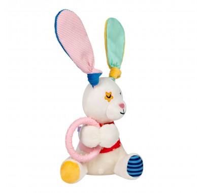 Игрушка для собак GiGwi Plush Заяц с кольцом и пищалкой, 16см 2257