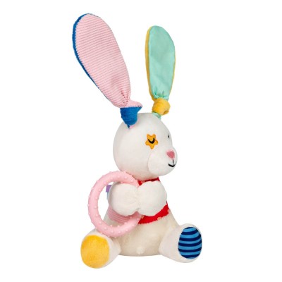 Игрушка для собак GiGwi Plush Заяц с кольцом и пищалкой, 16см 2257