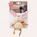 Игрушка для кошек GiGwi Catch & Scratch Зайка с плетеным мячиком и колокольчиком, 10 см 2344