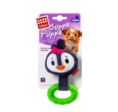 Іграшка для собак GiGwi Suppa Puppa Пінгвін з пищалкою, 15 см 75003