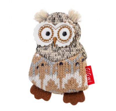 Игрушка для собак GiGwi Plush Сова с пищалкой, 10 см 75036