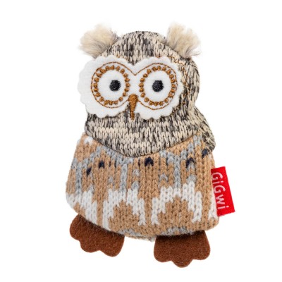 Игрушка для собак GiGwi Plush Сова с пищалкой, 10 см 75036