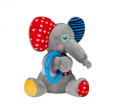 Игрушка для собак GiGwi Plush Слоненок с кольцом и пищалкой, 16 см 2256