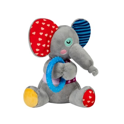 Игрушка для собак GiGwi Plush Слоненок с кольцом и пищалкой, 16 см 2256
