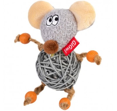 Іграшка для кішок GiGwi Catch & Scratch Мишка з дзвіночком, 8 см 2300