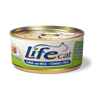 LifeCat (Лайф Кэт) "Tuna and Rice" тунец с рисом и кальмарами 170 г