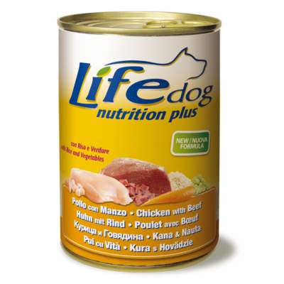 LifeDog "Nutrition Plus" курка з яловичиною 400 г