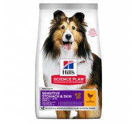 Hill's SP Sensitive Stomach&amp;Skin для дорослих собак середніх порід з куркою 800 г
