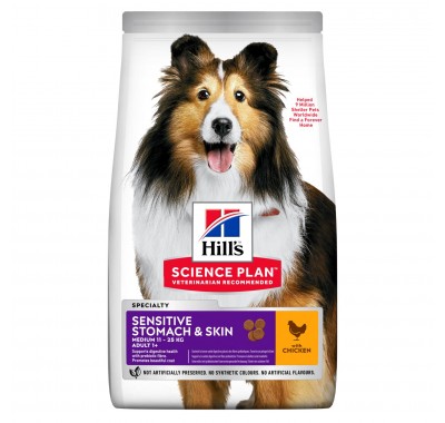 Hill's SP Sensitive Stomach&amp;Skin для дорослих собак середніх порід із куркою 2.5 кг