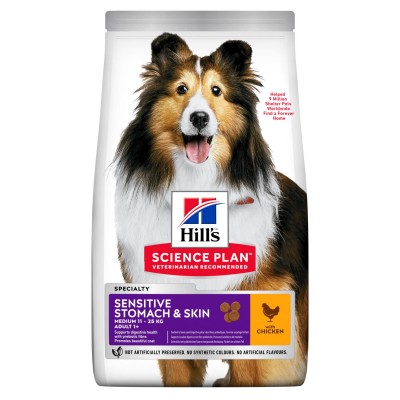 Hill's SP Sensitive Stomach&amp;Skin для дорослих собак середніх порід із куркою 2.5 кг