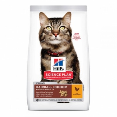 Hill's SP Feline Mature Аdult 7+ Indoor&Hairball с курицей 1,5 кг