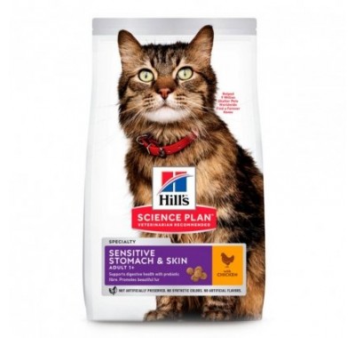 Hill's SP Feline Adult Sensitive Stomach & Skin с курицей 300 г