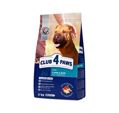 Club 4 Paws Premium сухий корм для дорослих собак усіх порід ягня та рис 2 кг